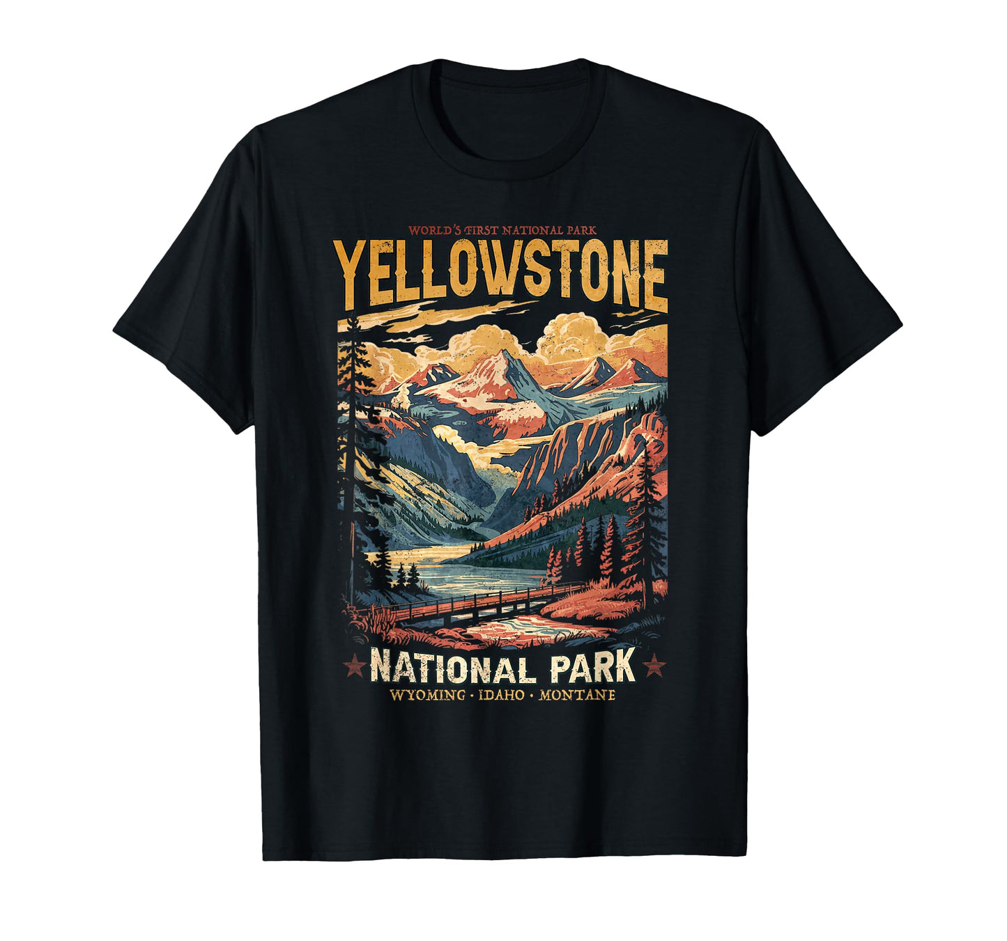 Yellowstone National Park Vintage Hiking T-Shirt