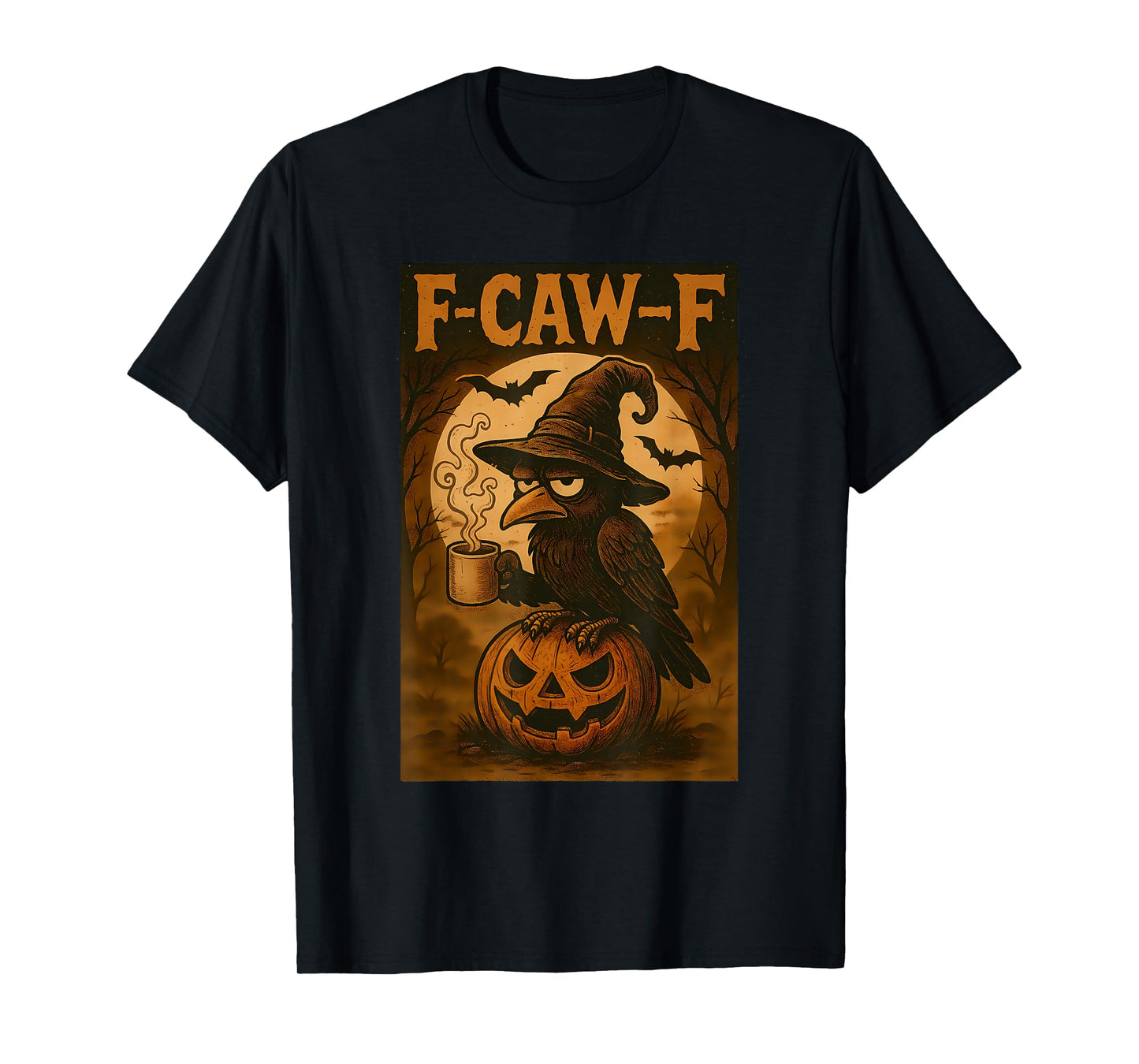 FcawF Crow Grumpy Raven Witch Funny Halloween Lazy Costume T-Shirt