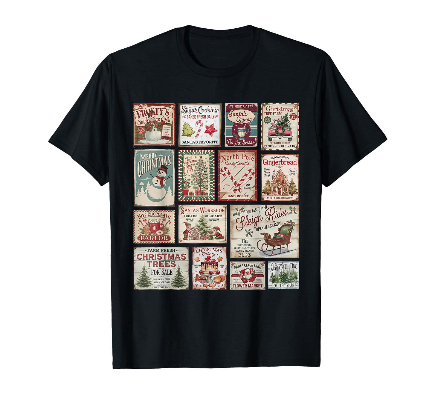 Vintage Christmas Stamps Retro Postage Santa T-Shirt