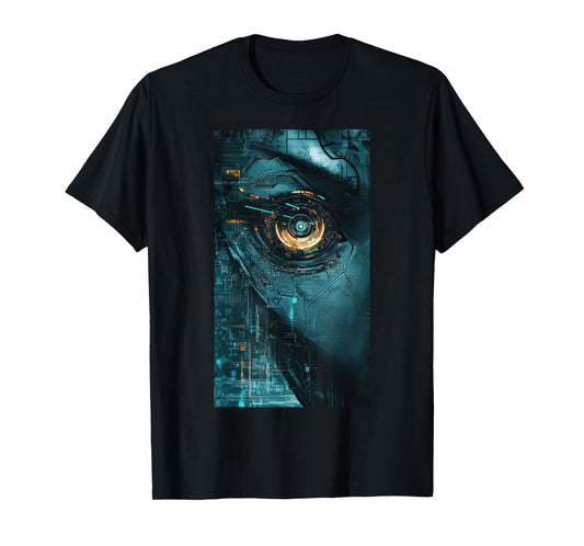 Futuristic Scifi Robotic Eyes Cyberpunk Robotics T-Shirt