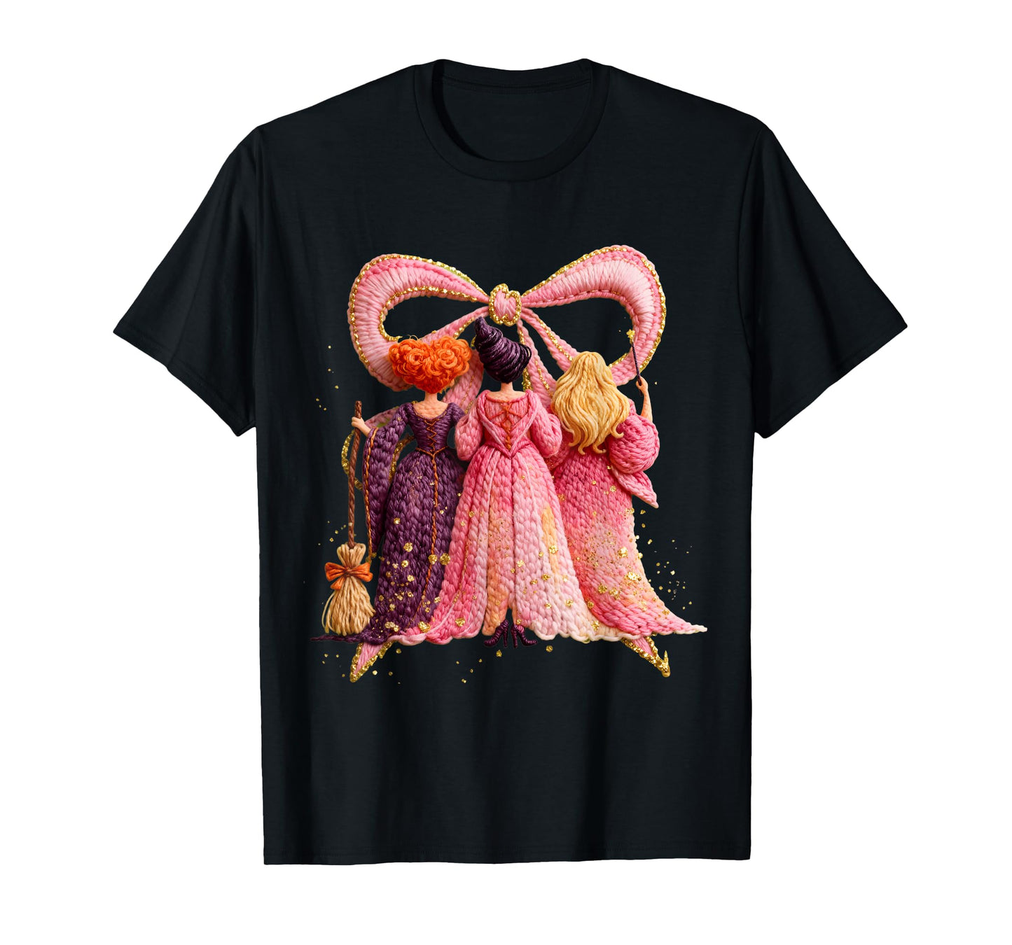 Halloween Coquette Fall Vibes Witces Bow Cancer Pink Out T-Shirt