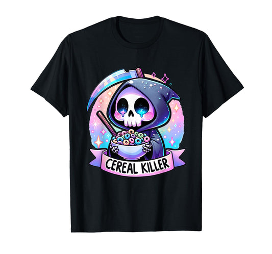 Cereal Killer Breakfast Cereal Bowl Cereals Skull Skeleton T-Shirt