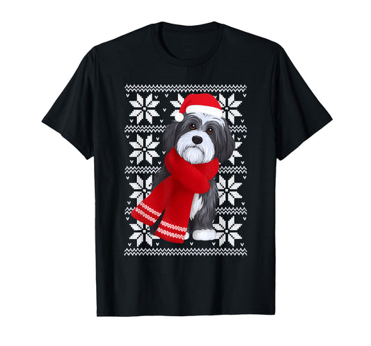 Havanese Dog Ugly Christmas Holiday Dog Lover T-Shirt