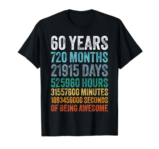 60th Birthday Decoration Men 60yr 60 Year Old Birthday T-Shirt