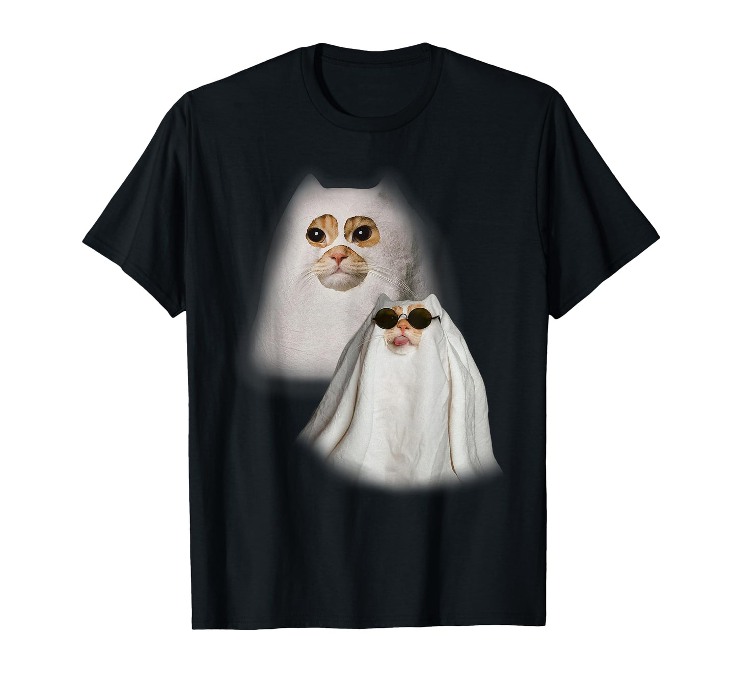 Ghost Cat Meme Funny Halloween Men Women Kids T-Shirt