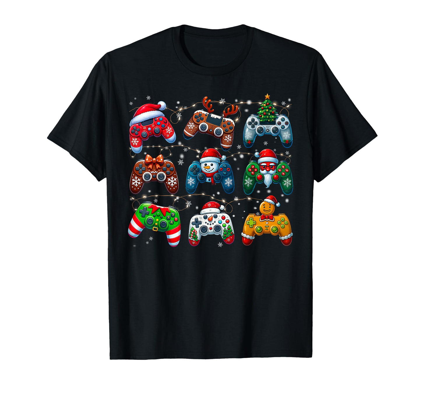 Funny Santa Game Controller Gaming Christmas Xmas Men Boy T-Shirt