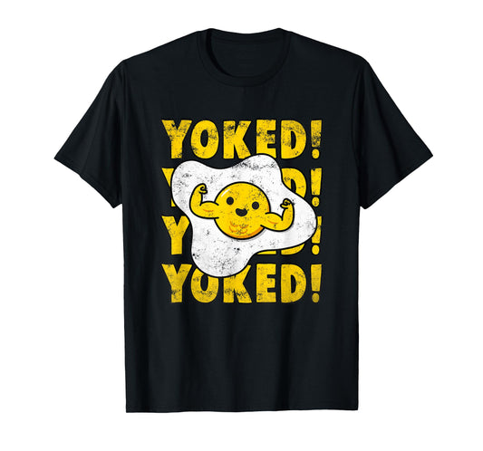 Yoked Bodybuilding Egg Yolk Bulking Men Funny Gym T-Shirt