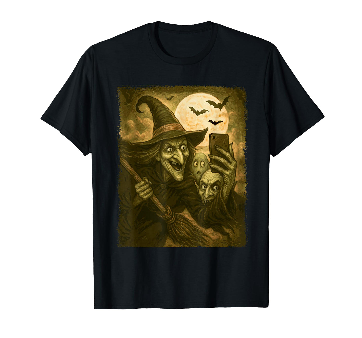 Witch Group Selfie Meme Funny Halloween T-Shirt