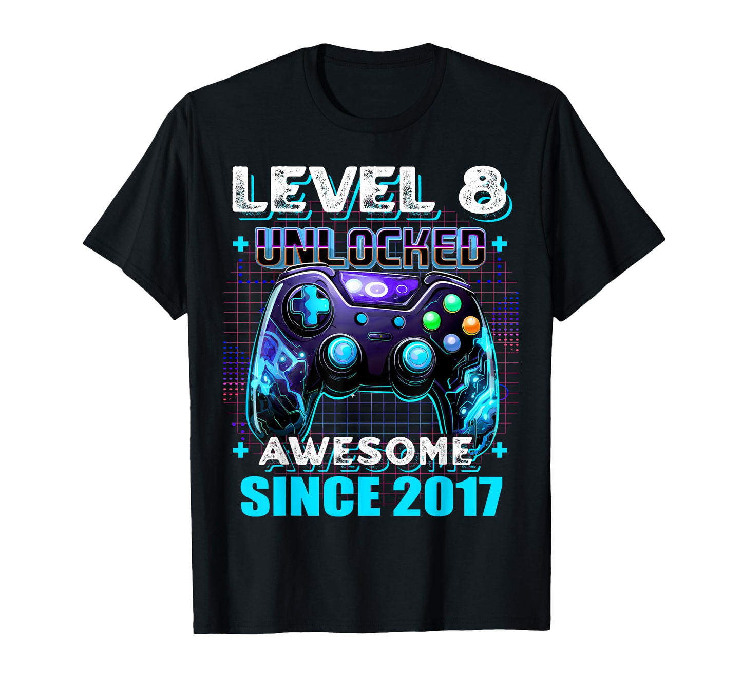 8th Birthday Boy Level 8 Gamer 8 Year Video Game Party T-Shirt