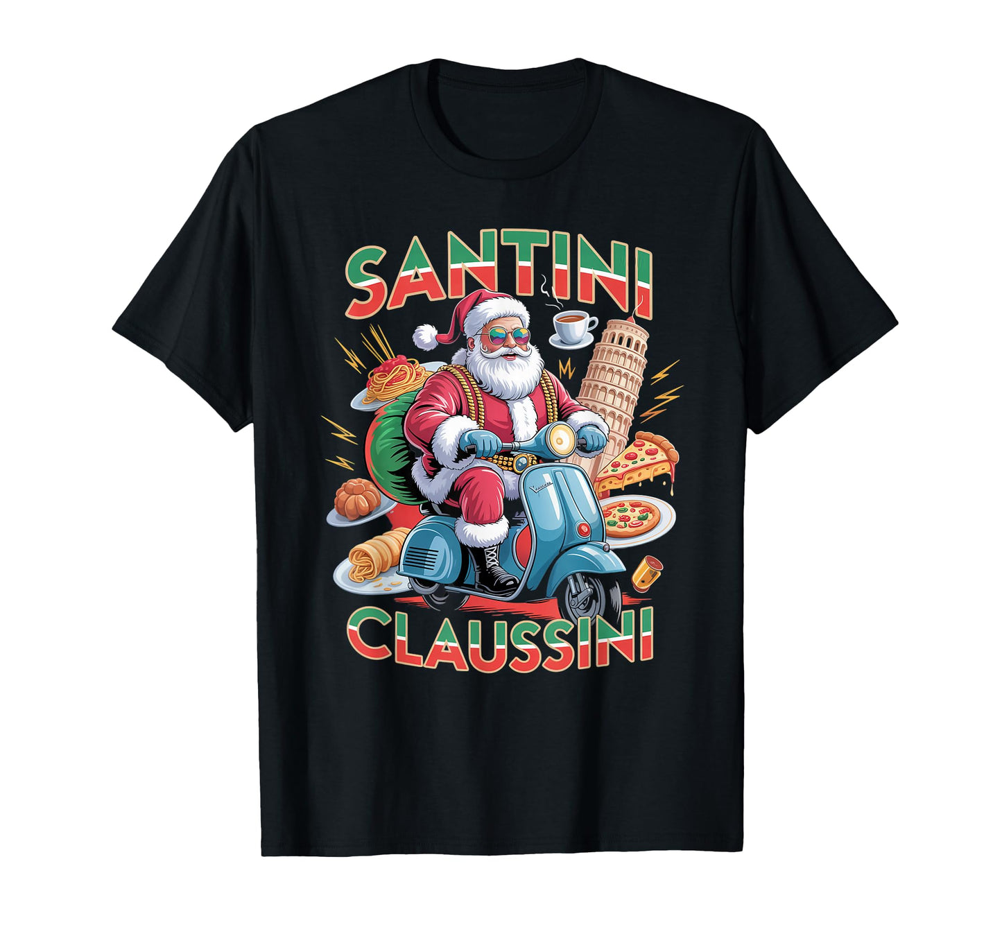 Italian Brainrot Christmas Santini Claussini Funny Santa T-Shirt