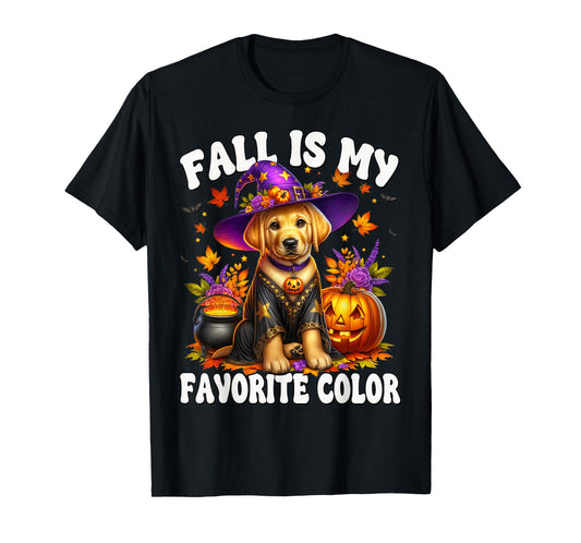 Fall is My Favorite Color Golden Retriever Halloween Dog T-Shirt