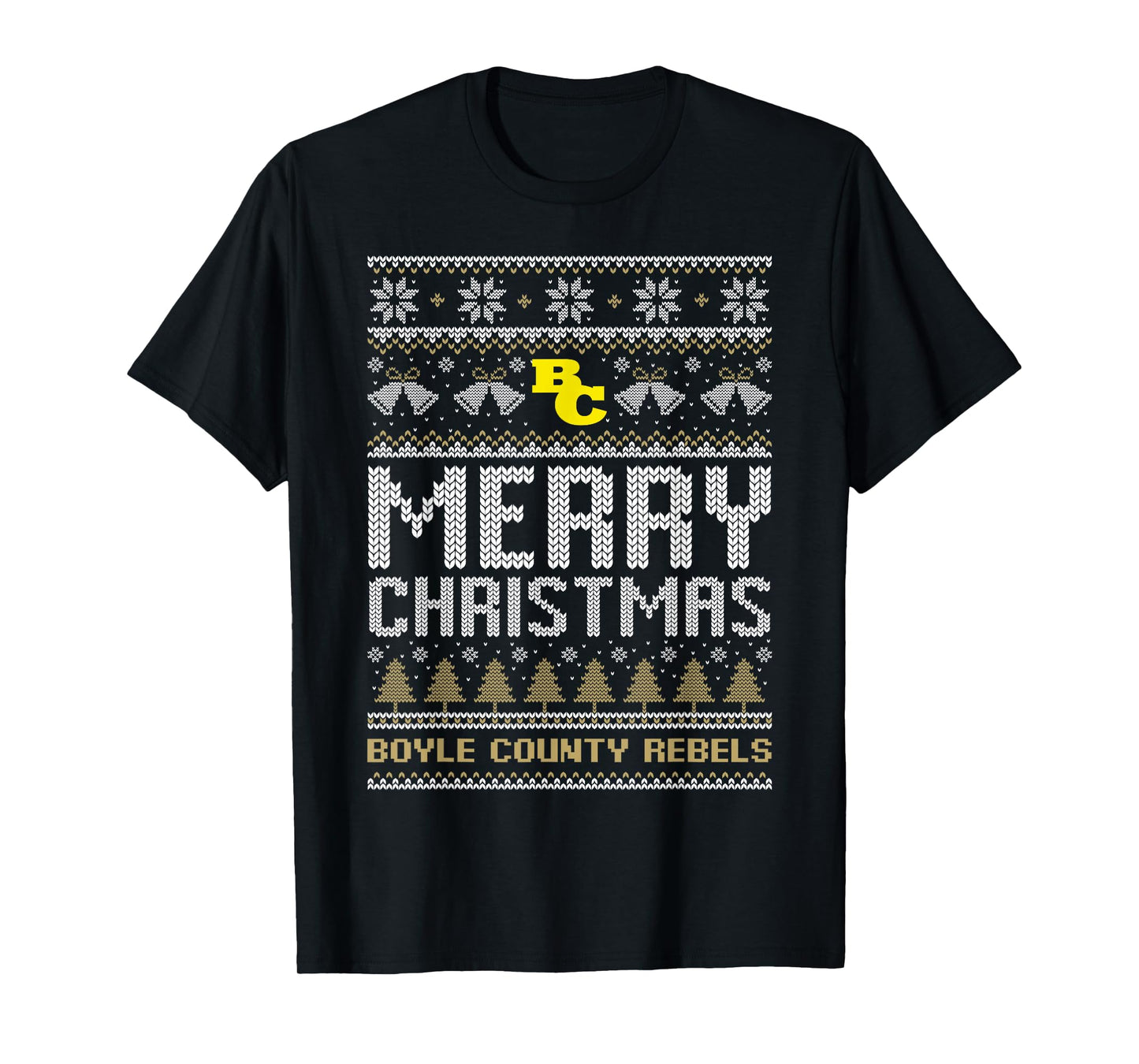Boyle County Rebels Logo Merry Christmas Ugly Sweater HS T-Shirt