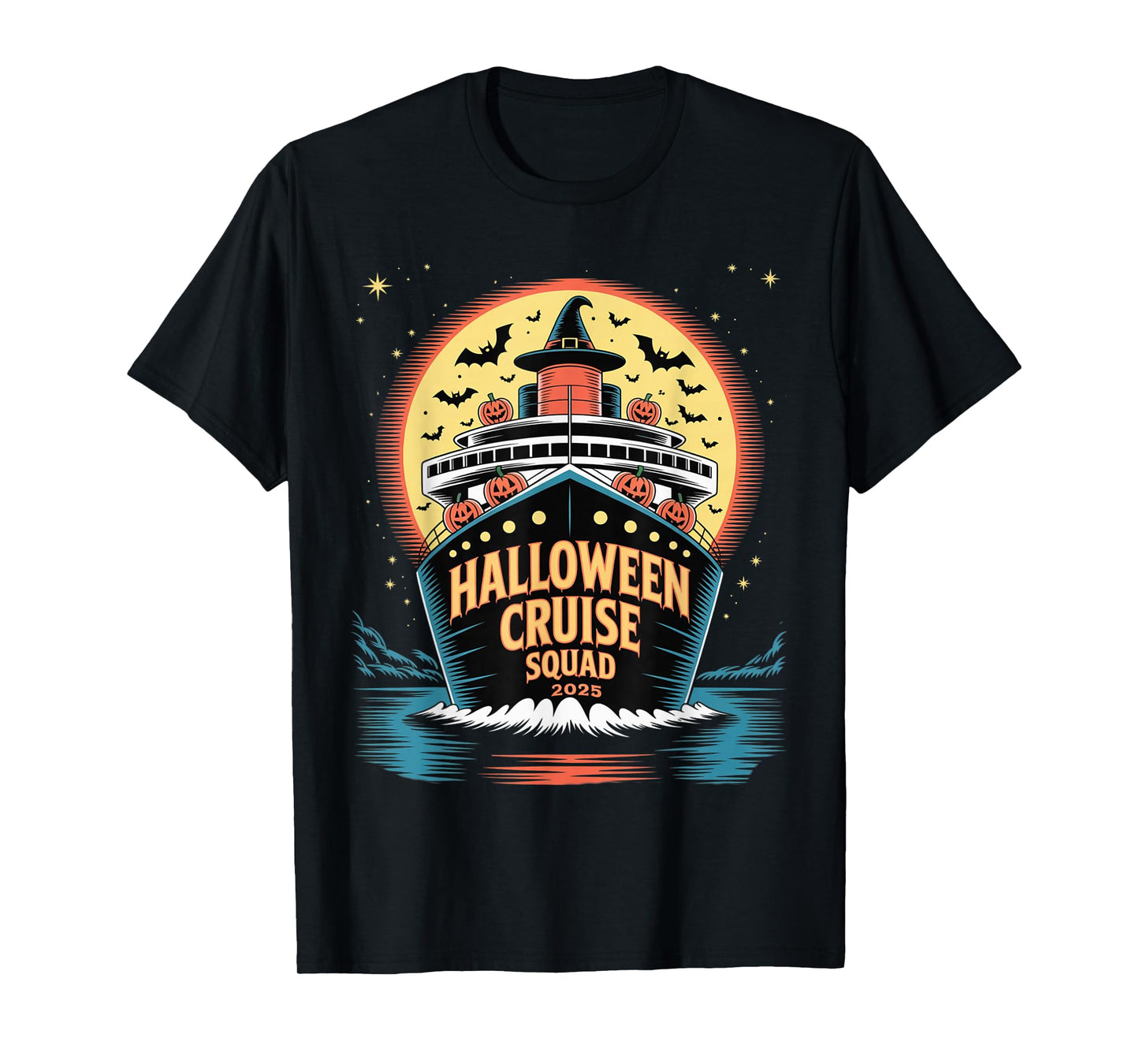 Spooky Halloween Cruise Squad 2025 Sea Voyage Travel Funny T-Shirt