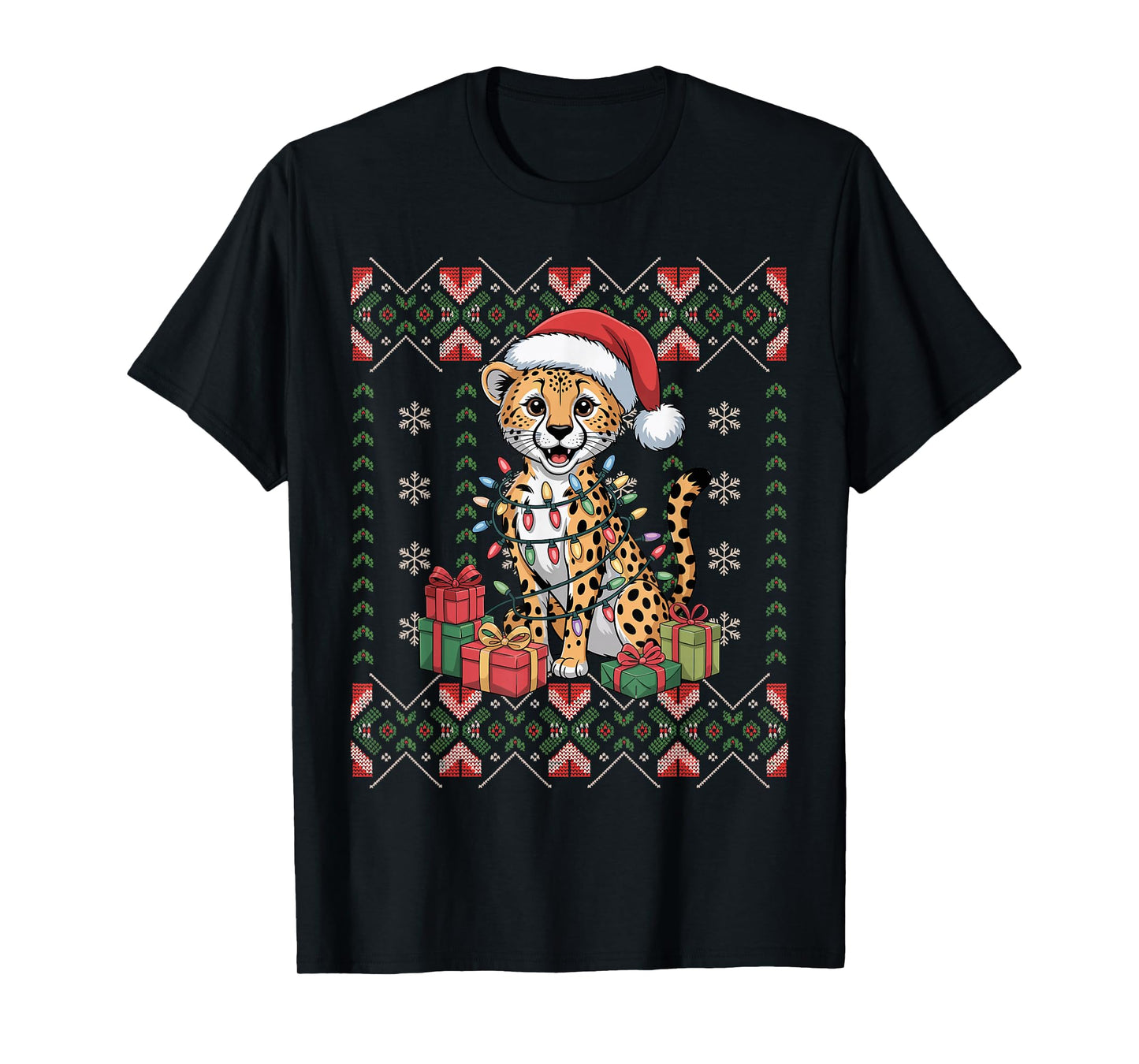 Santa Chicken Christmas Ugly Sweater Funny Holiday Pajamas T-Shirt