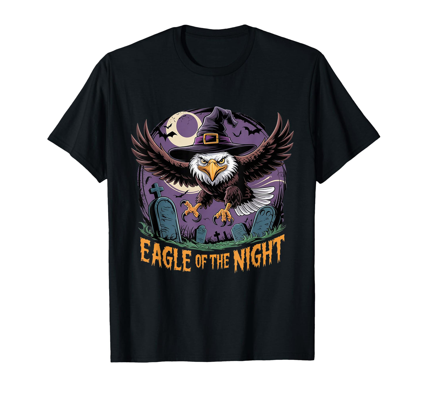 Eagle Witch Bald Eagle Funny Halloween Night Spooky Season T-Shirt
