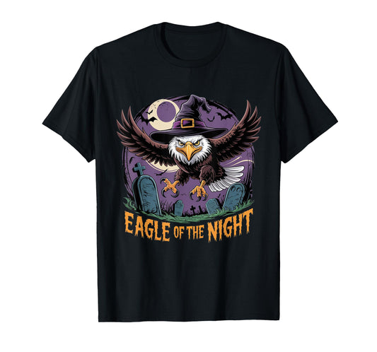 Eagle Witch Bald Eagle Funny Halloween Night Spooky Season T-Shirt