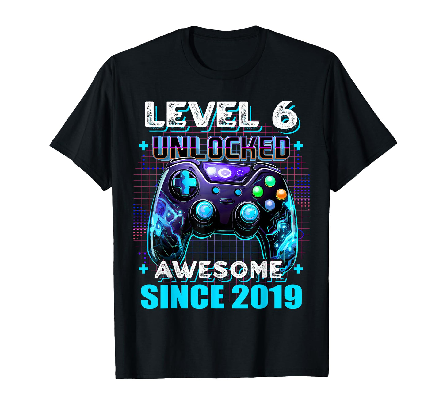 6th Birthday Boy Level 6 Gamer 6 Year Video Game Party T-Shirt