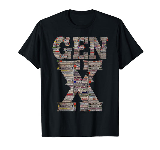 Gen X 80’s Rock Cassettes Vintage Retro Design For Men Women T-Shirt