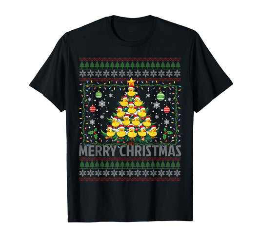 Ducks Christmas Tree Happy Christmas Funny Ugly Christmas T-Shirt