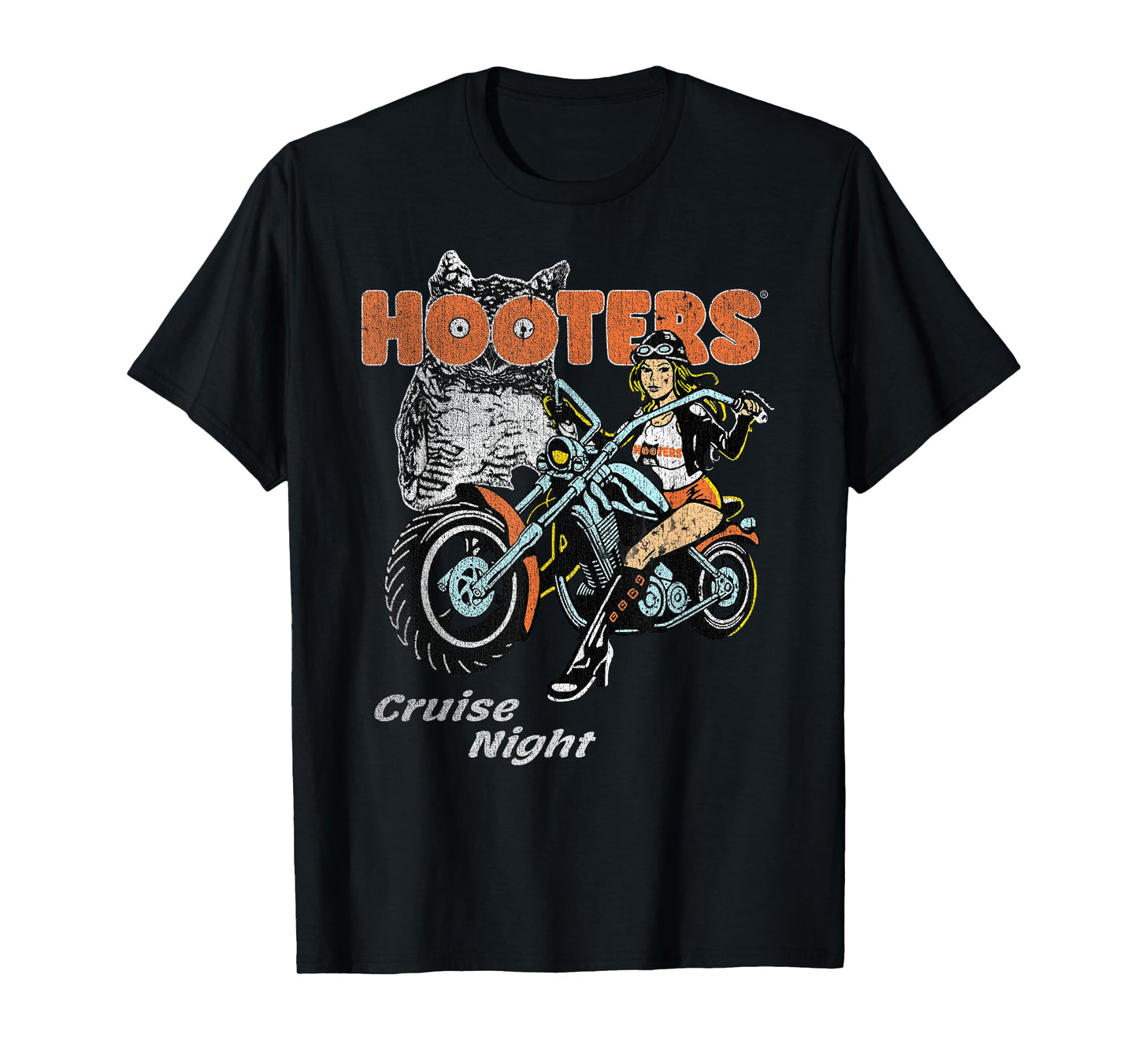 Hooters Cruise Night Biker Chick Vintage Inspired Logo T-Shirt