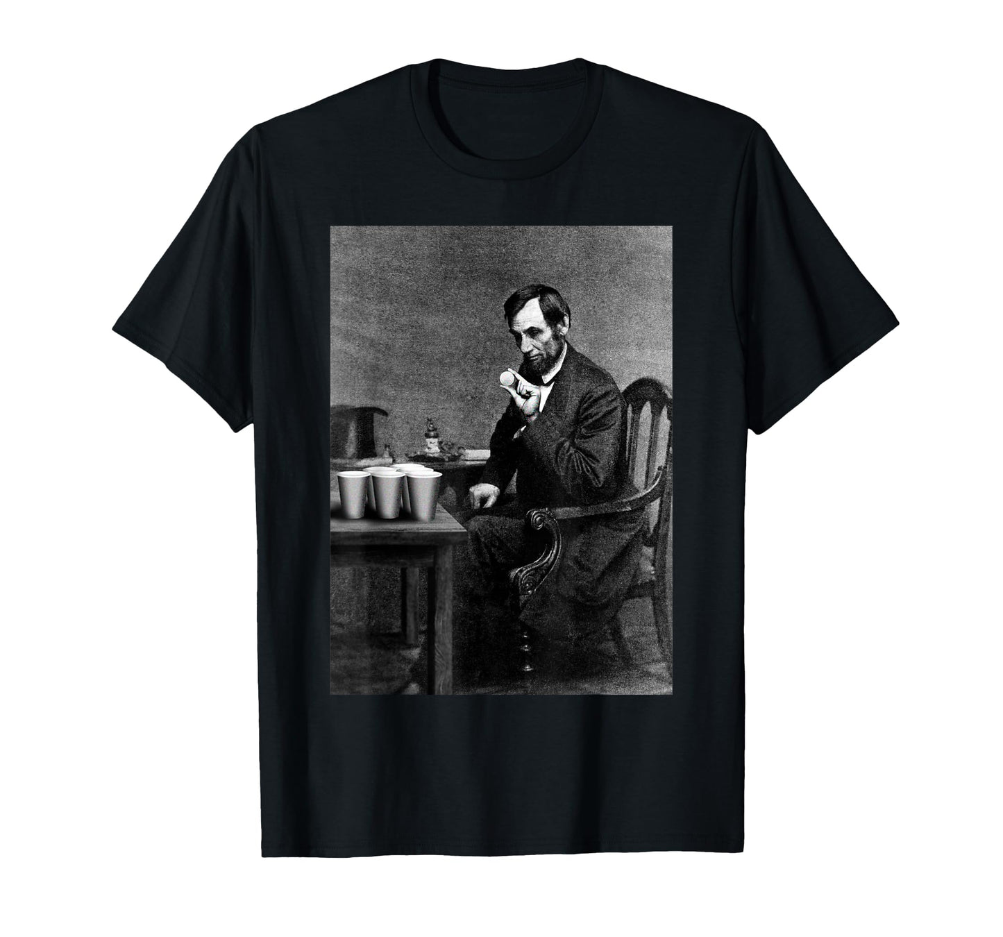 Abe Lincoln Invent's Beer Pong Old Vintage Photograph T-Shirt