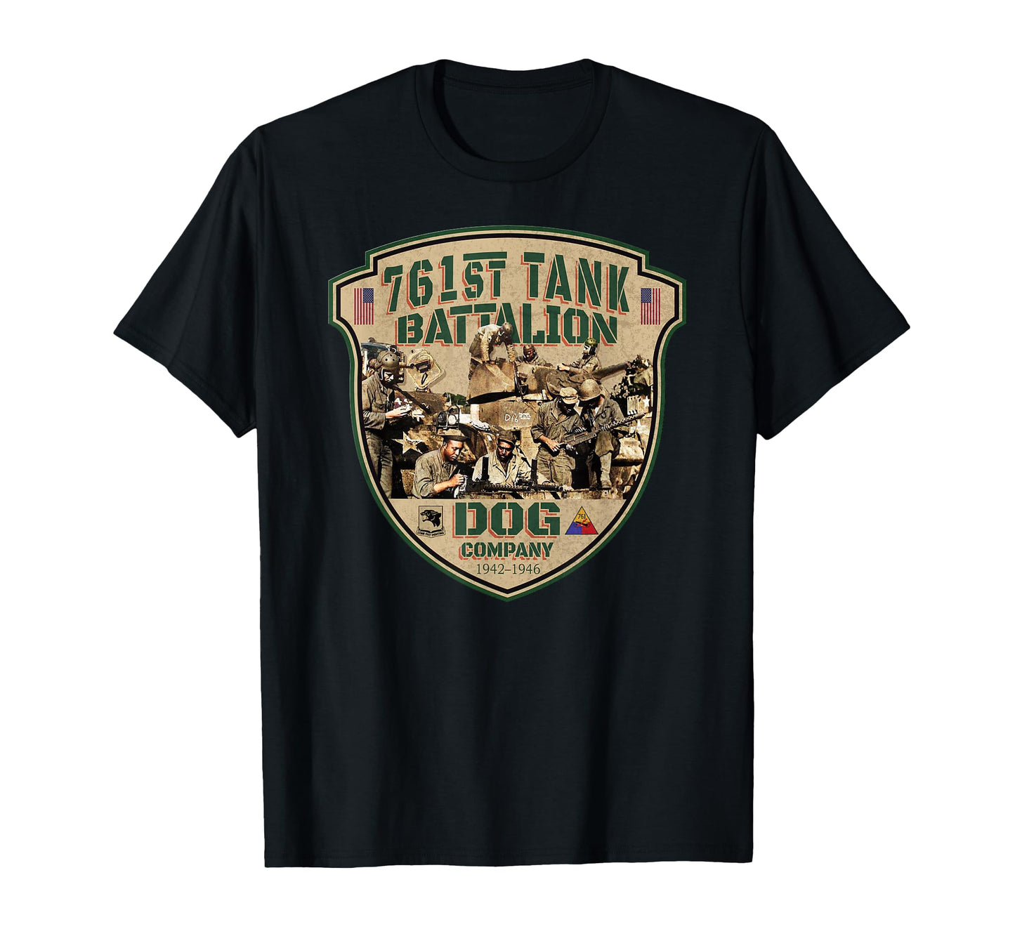 761st Tank Battalion Tribute Vintage Dog Company WW2 Heroes T-Shirt