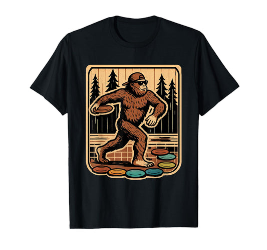 Disc Golf Sasquatch Vintage Funny Disc Golf T-Shirt