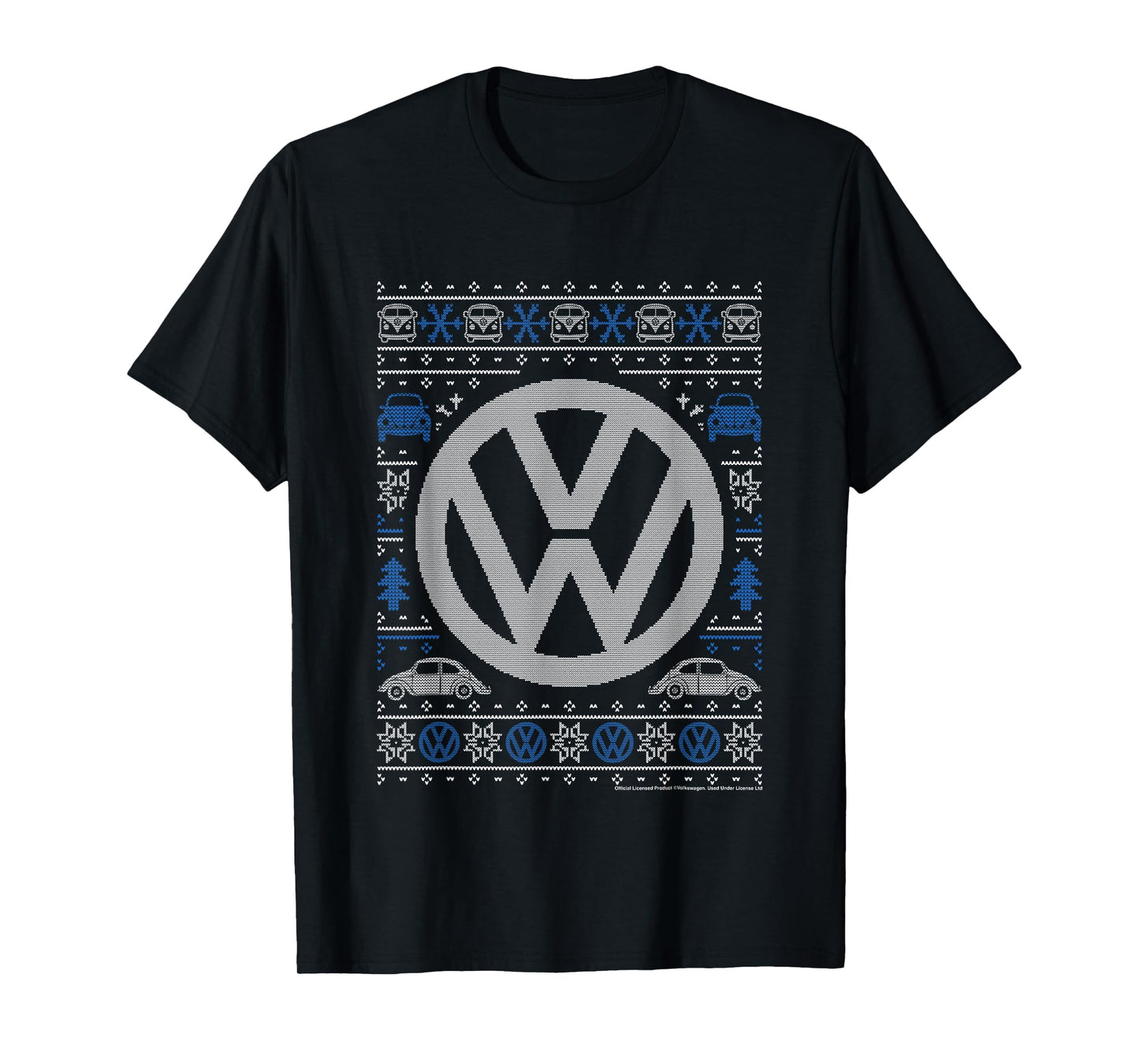 Volkswagen Classic Beetle Car Christmas Knit Knit Pattern T-Shirt