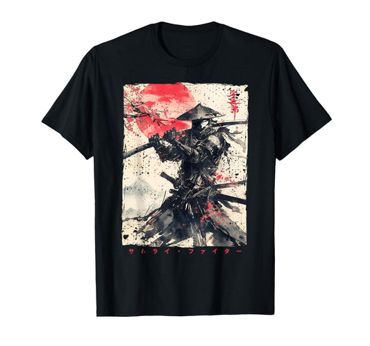 Japan Samurai Warrior Fighter Ukiyo Ink Artwork Samurai T-Shirt