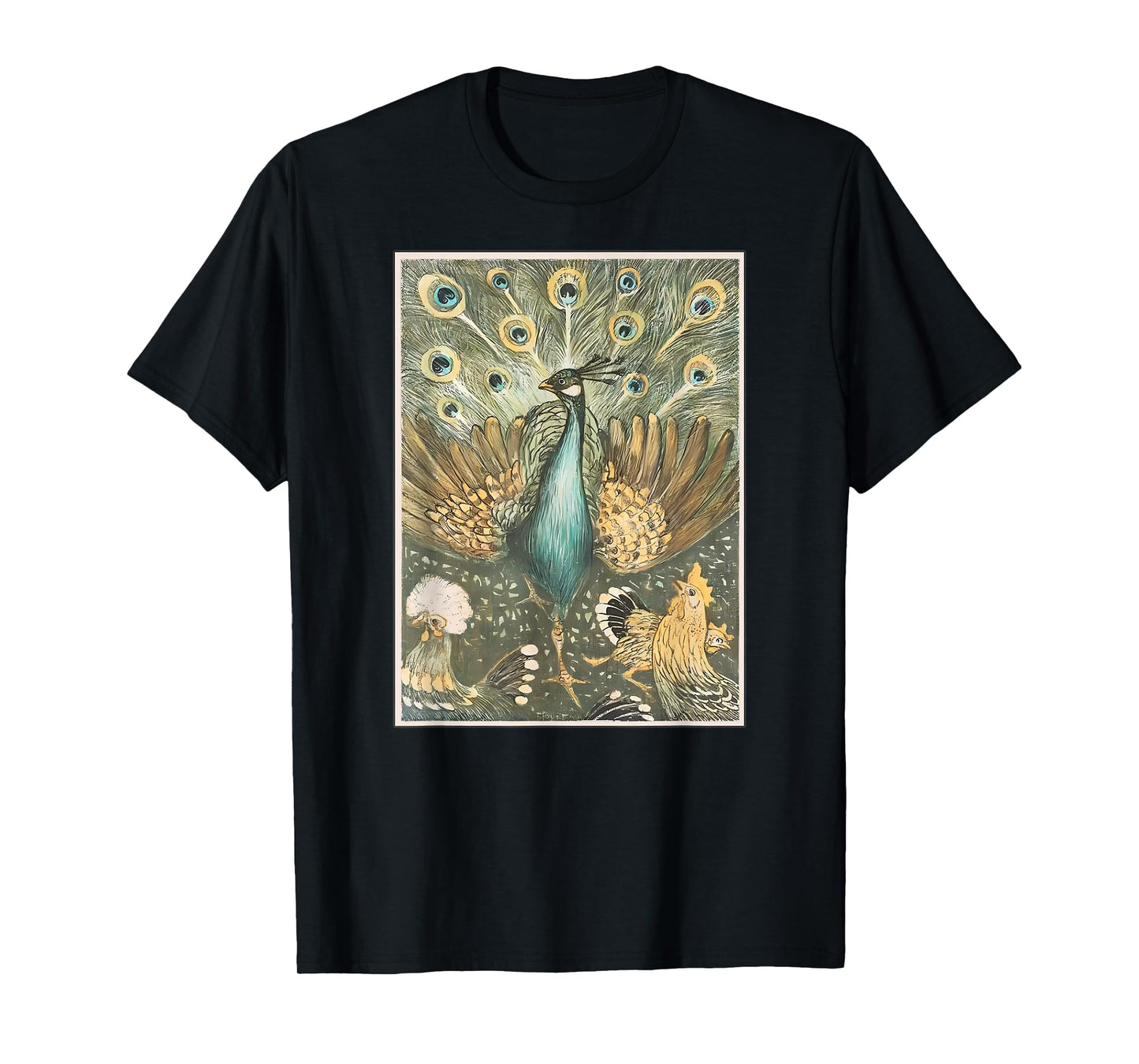Retro Peacock Tarot Card Witch Vibes Peacock Bird Lovers T-Shirt