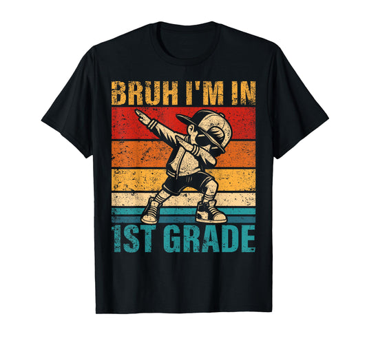First Grade Dabbing Boy Bruh i'm in 1st Grade Student T-Shirt