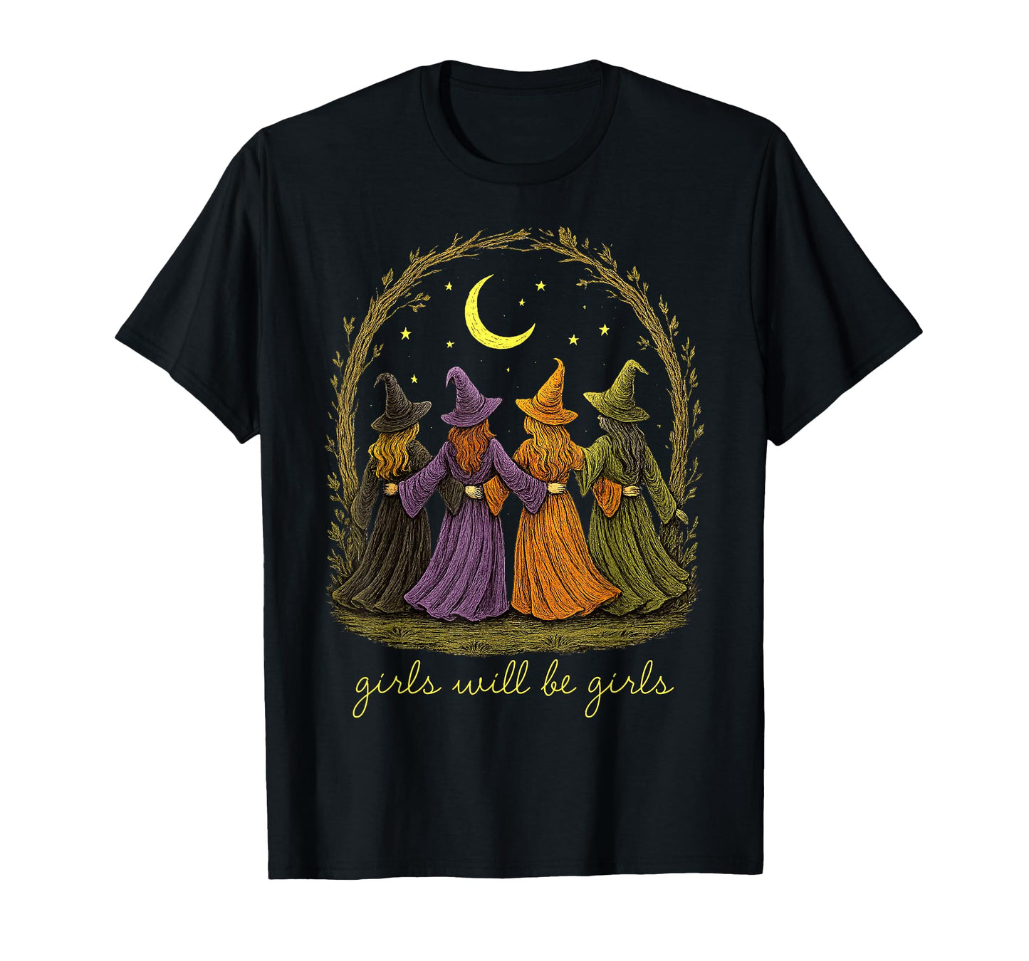 Halloween Spooky Witch Girl Will Be Girls Feminist Women T-Shirt