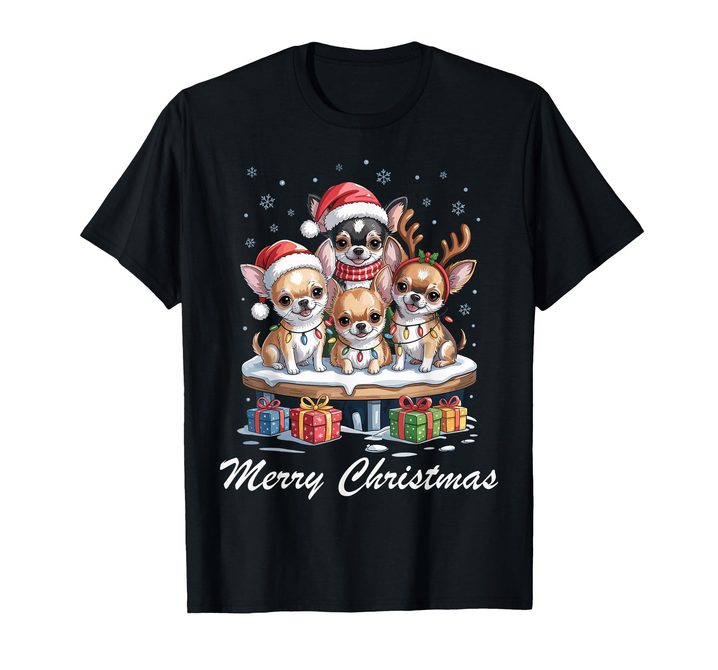 Chihuahua Merry Christmas Funny Dog Lovers Holiday Pajama T-Shirt