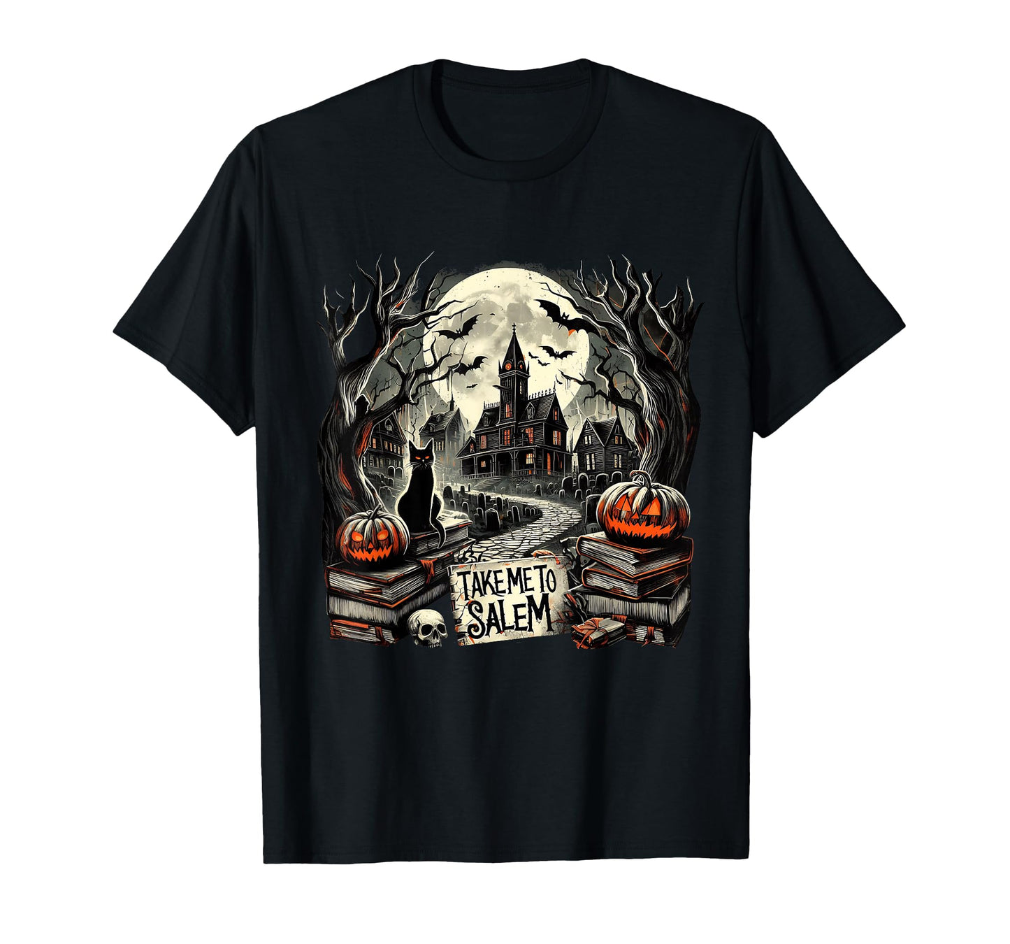 Take Me to Salem Gothic Witch Halloween Spooky Tee T-Shirt