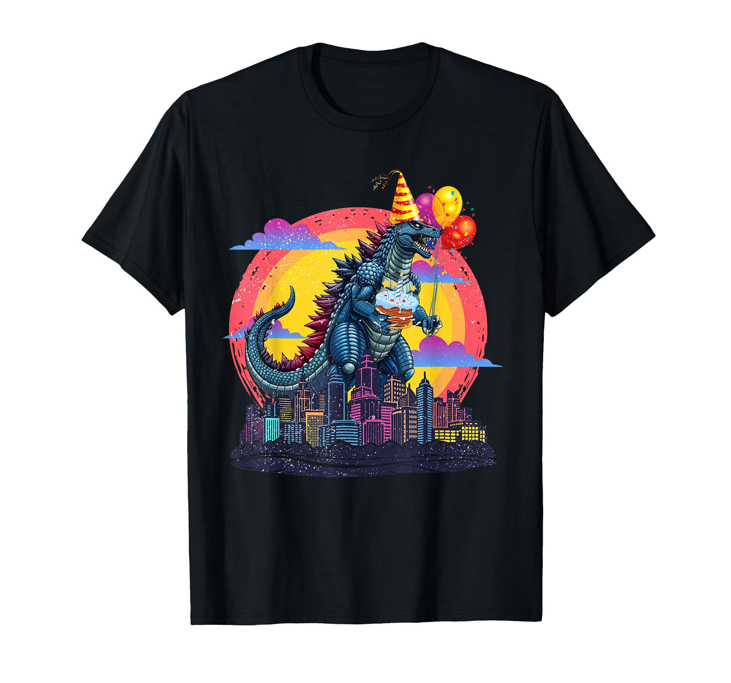 Kaiju Birthday Balloon & Cake Monster Movie Bday Decoration T-Shirt