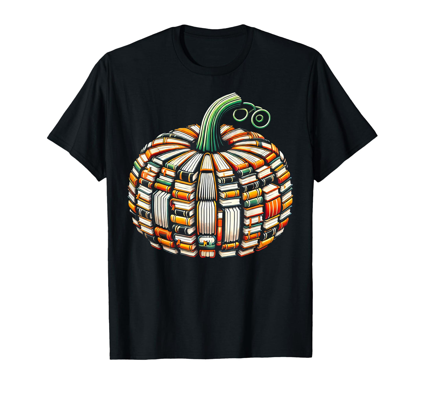 Vintage Book Pumpkin Autumn Fall Librarians Bookworm Teacher T-Shirt