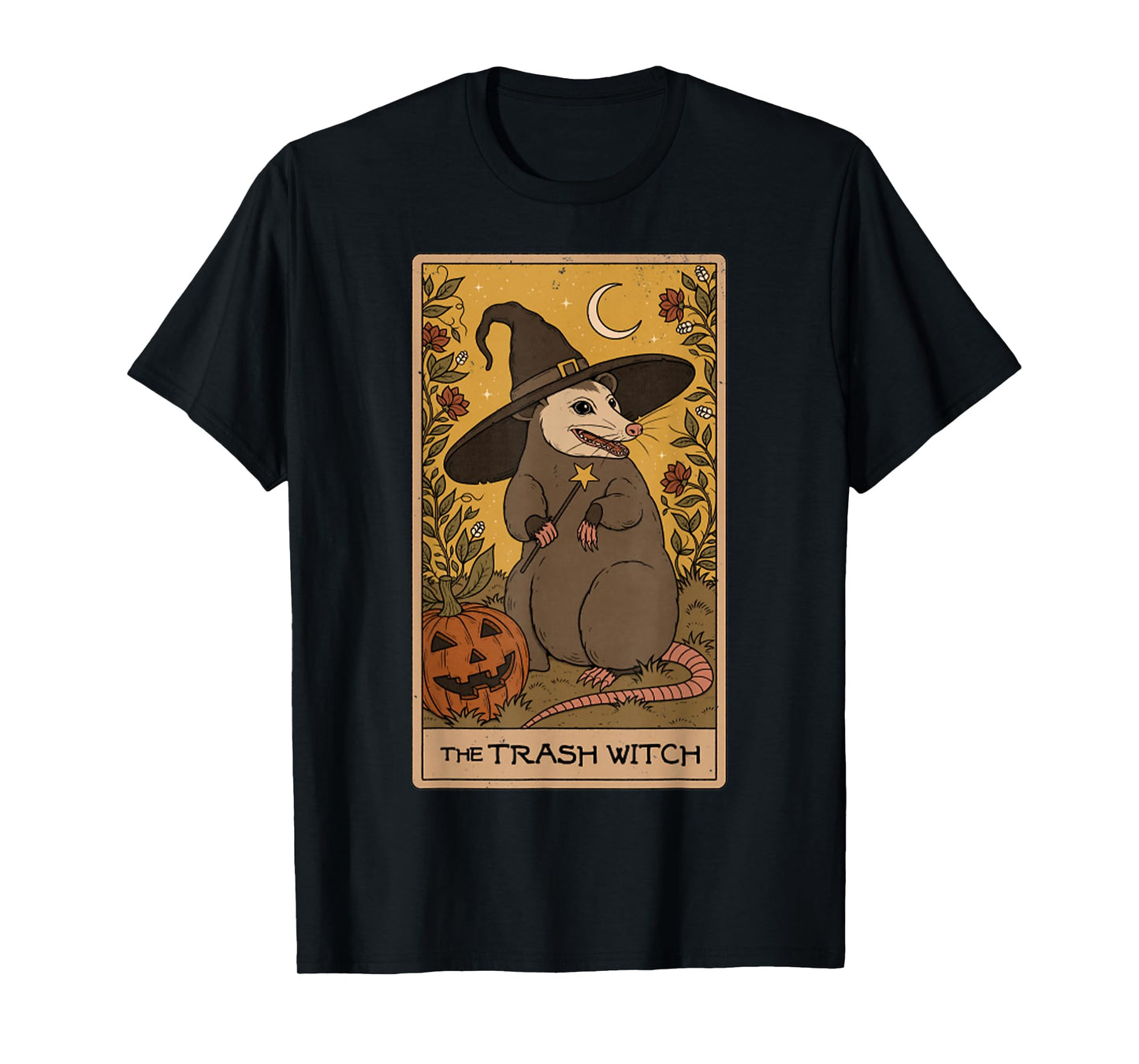 Vintage The Trash Witch Possum Tarot Raccoon Garbage T-Shirt
