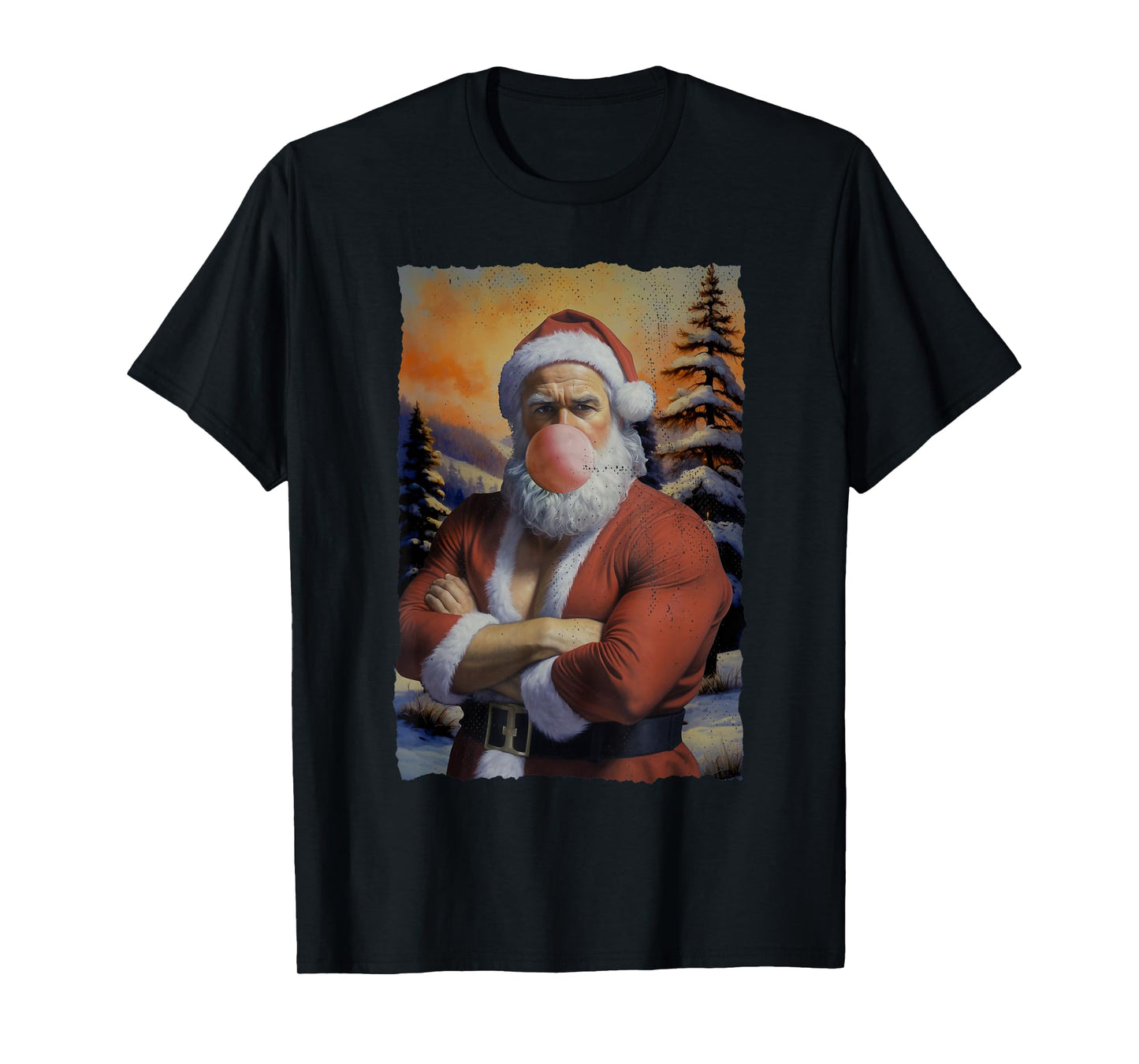 Muscle Santa Shirt – Funny Christmas Gym Holiday Grunge Tee T-Shirt