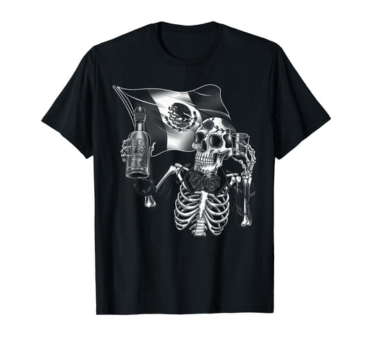 Mexico Vintage Skeleton Tequila Dia De Los Muertos Mexican T-Shirt