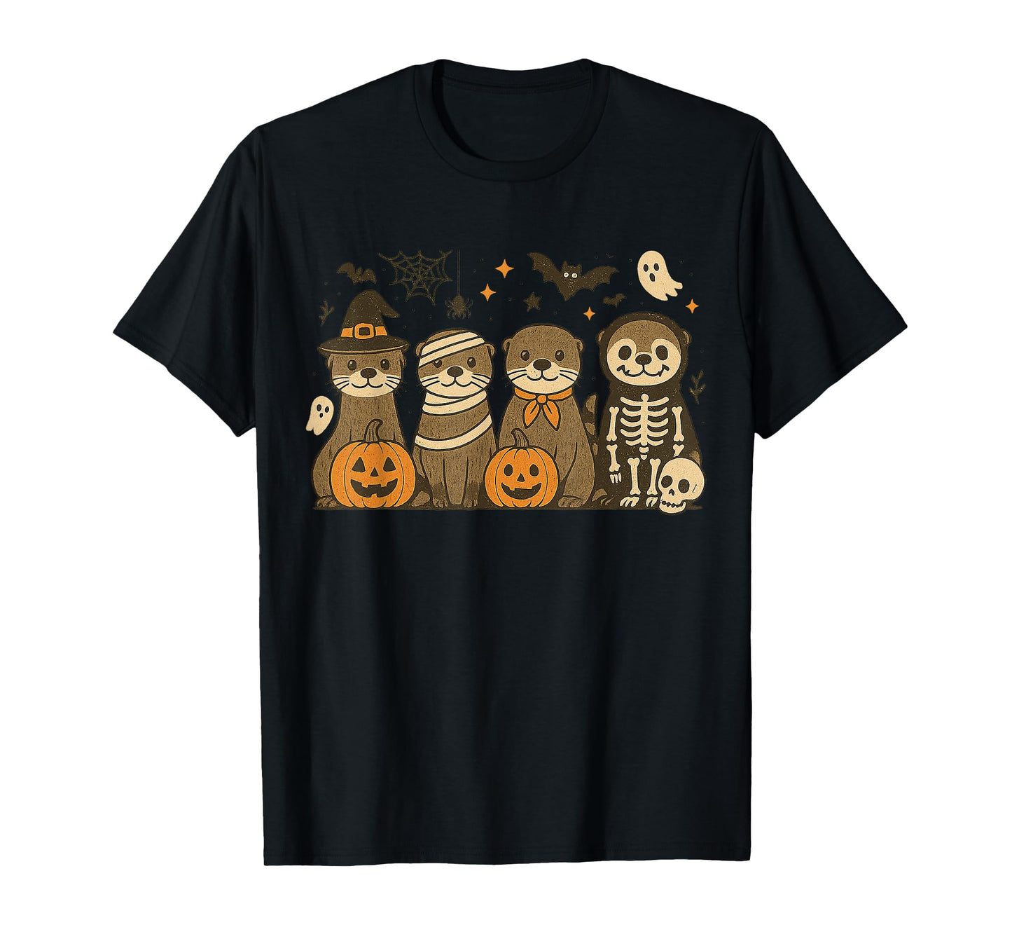 Halloween Otter Costumes Ghost Witch Mummy Gifts Men Women T-Shirt