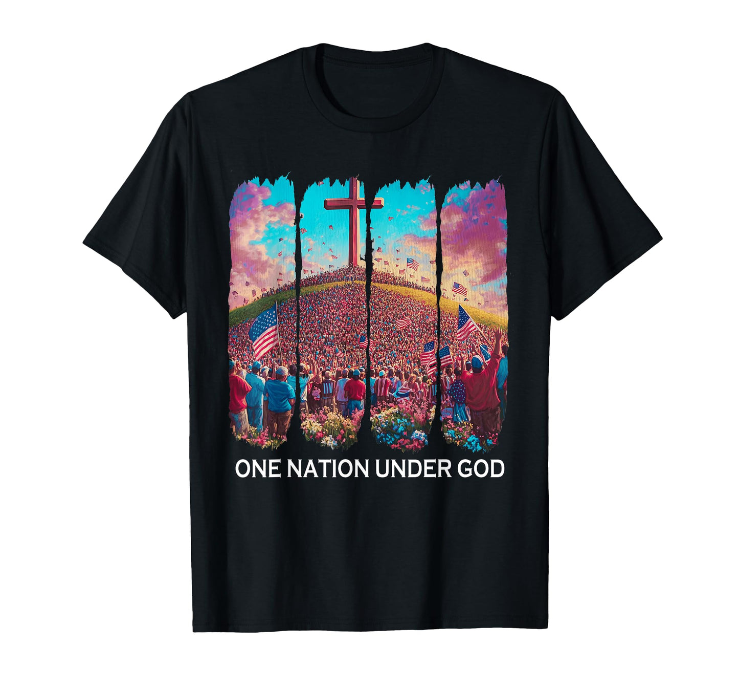 One Nation Under God - Christian America for 4th Of July T-Shirt