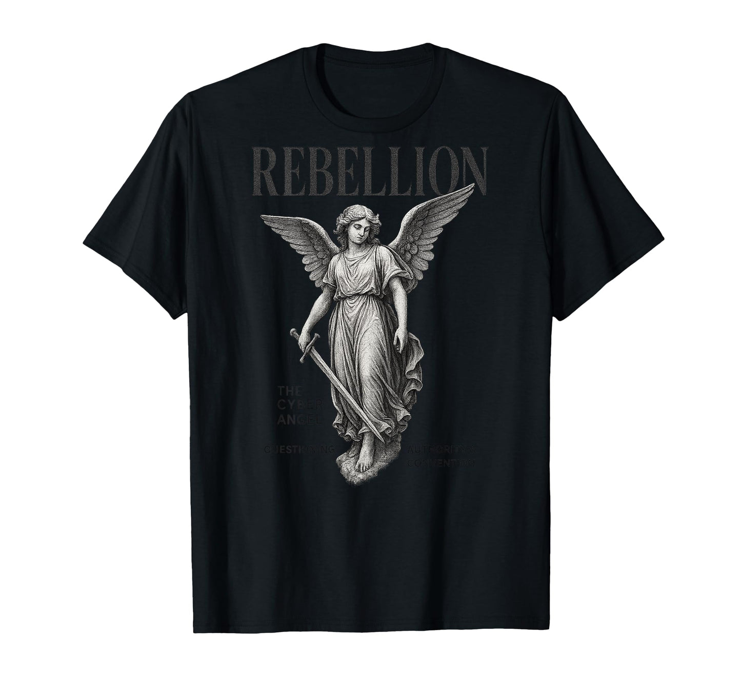 Modern Hip Hop Gothic Angel Urban Back Print Streetwear T-Shirt