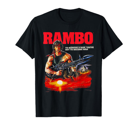 Rambo Missile Launcher Illustration Vintage Action Movie T-Shirt
