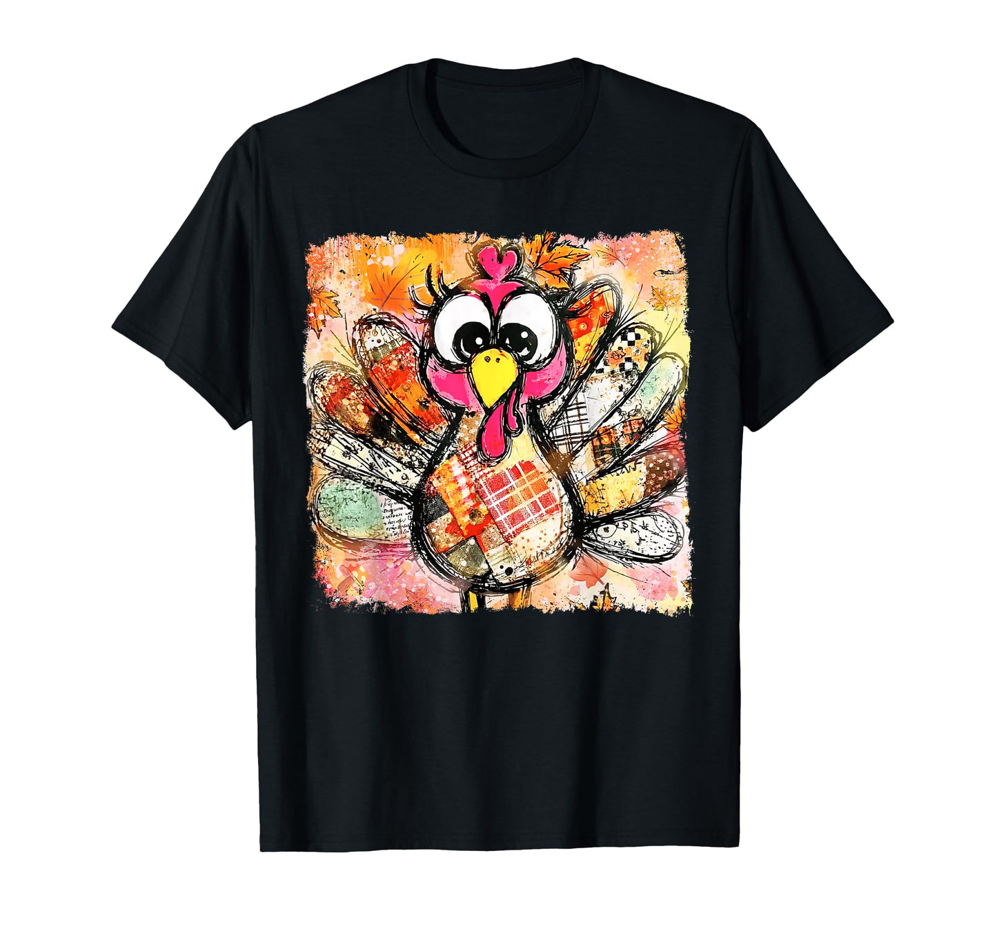 Retro Colorful Turkey Thanksgiving Family Fall Winter Autumn T-Shirt
