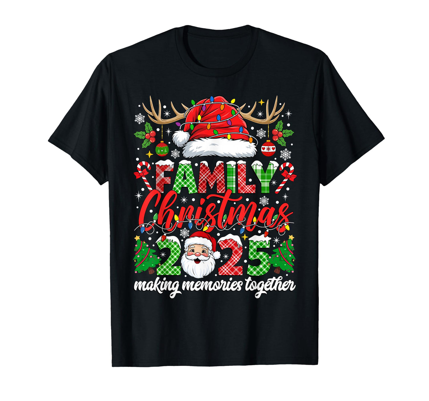 Family Christmas 2025 Matching Xmas Squad Santa Pajamas T-Shirt
