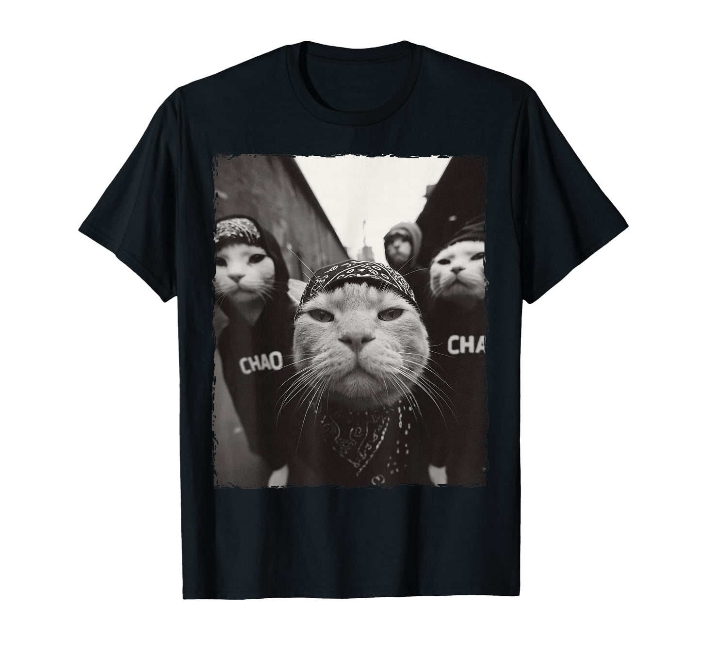 Funny Graphic Cat Gangster Funny T-Shirt