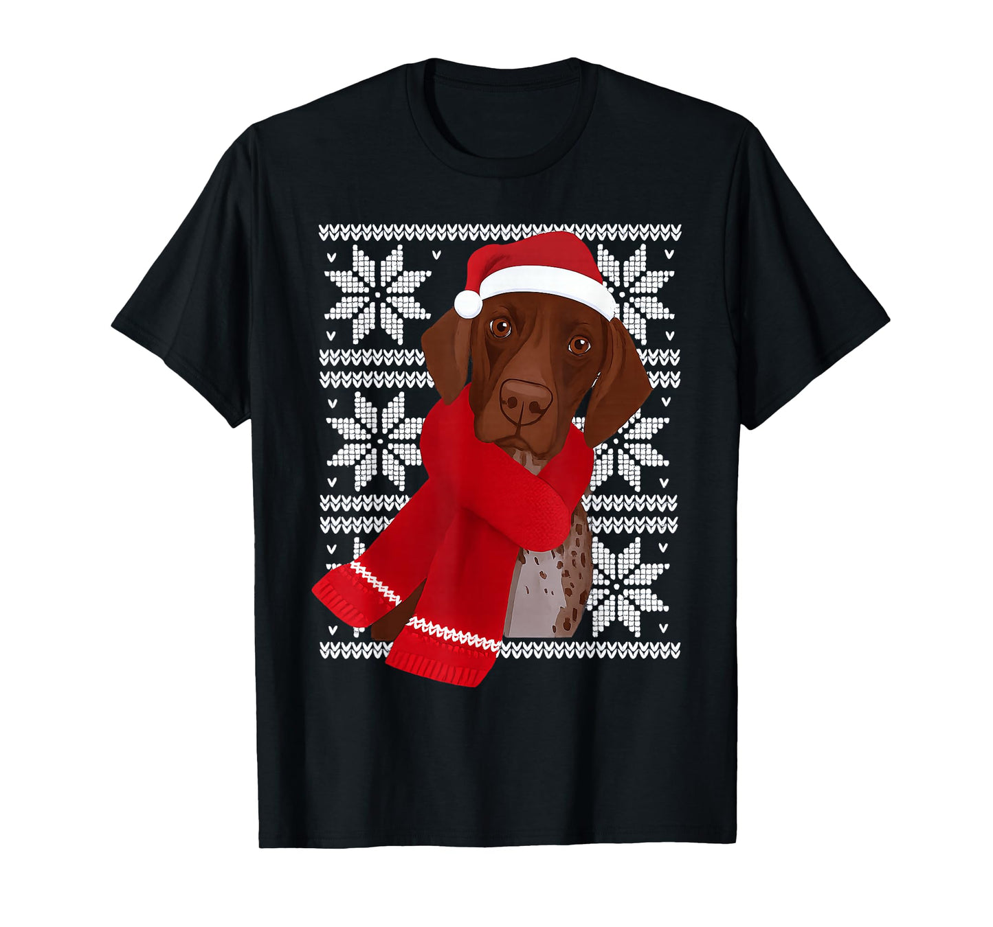 German Shorthaired Pointer Ugly Christmas Holiday Dog Lover T-Shirt