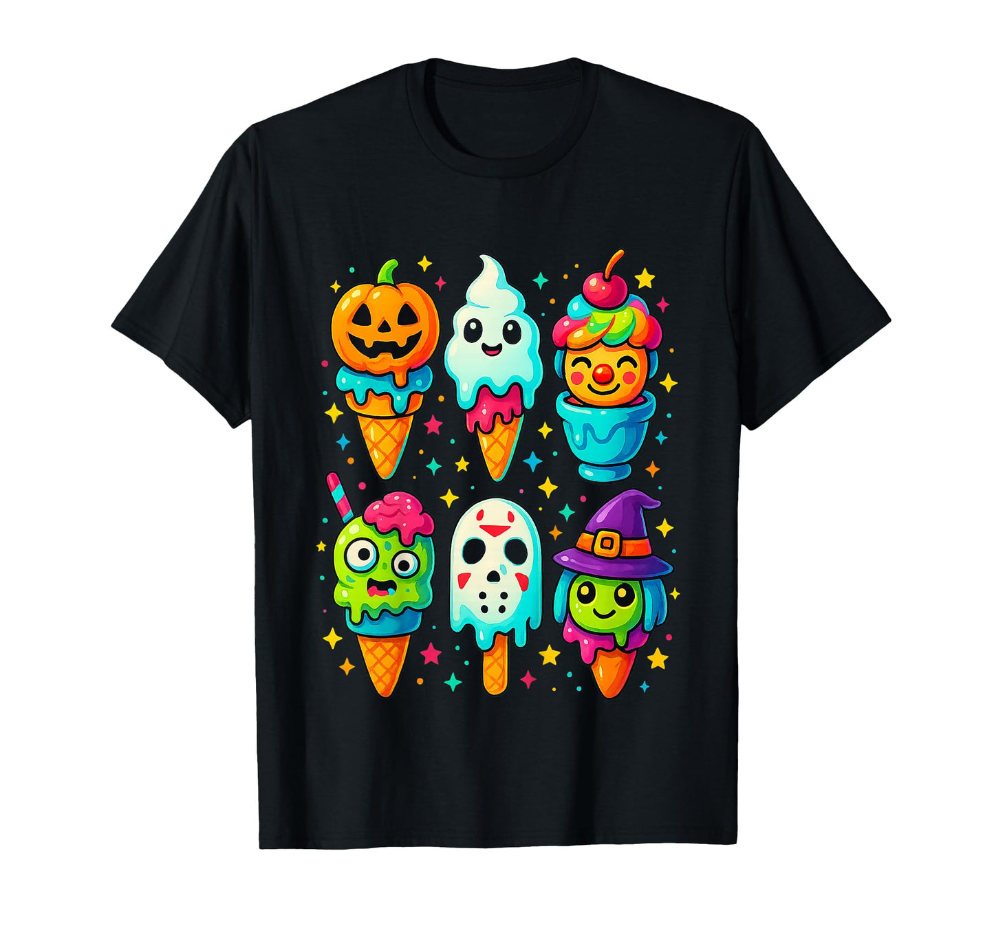 Funny Horror Ice Cream Pops Summerween Halloween 3D Candy T-Shirt