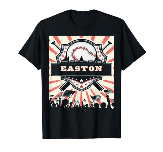 First name Easton Baseball for game day T-Shirt