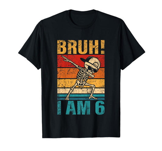 6 Year Old Birthday Dabbing Boy Bruh It's My 6th Birthday T-Shirt